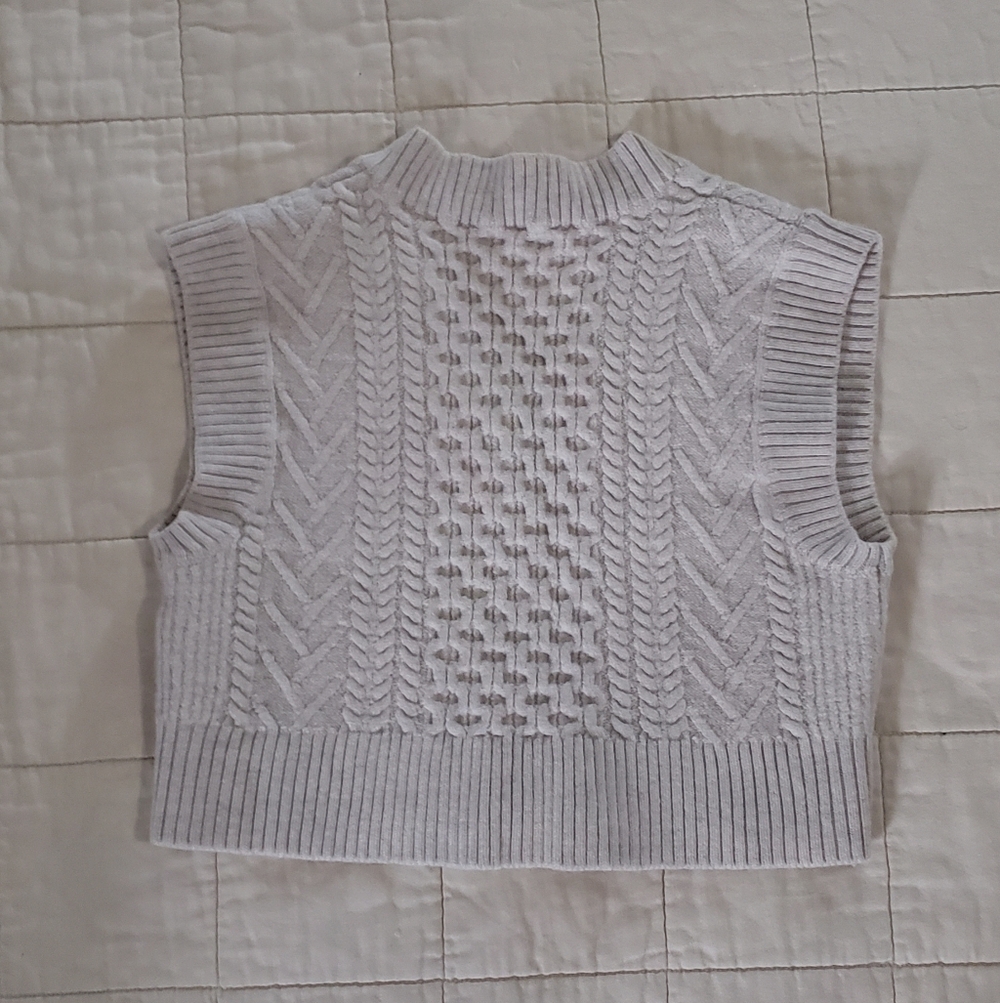 Babaton Emporia Vest Merino Wool Sweater Vest Beige Bone Cream Birch XS - Picture 5 of 11